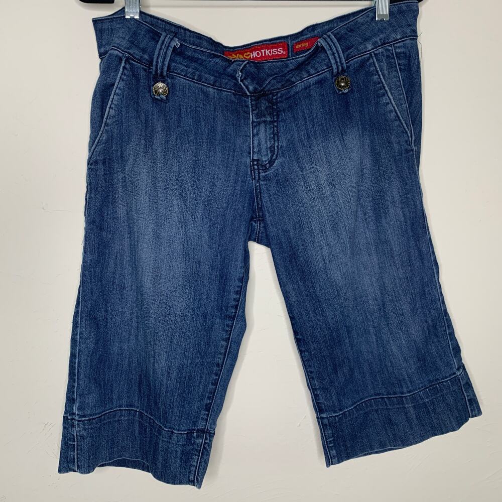 Hot Kiss Bermuda Shorts Sz 13 Low Rise Stretch Denim